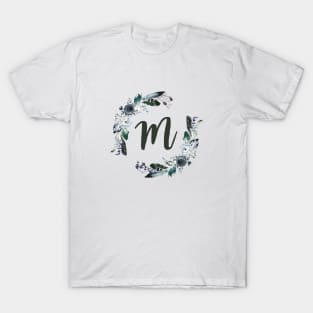 Floral Monogram M Dark Bohemian Flora T-Shirt